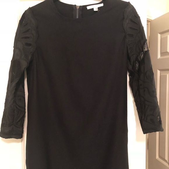 NWT Piperlime Lace Sleeve Black Dress - Picture 2 of 8